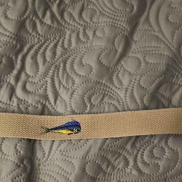 Zeppelin Tan Belt with Fish Embroidery - Picture 1 of 8